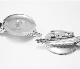  24pcs 38mm Silver Blank Round Pin back With ALLIGATOR Hair CLIPS With Teeth C11