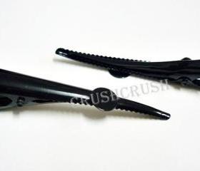 25pcs 53mm Black ALLIGATOR HAIR Clips With pad And Teeth C23