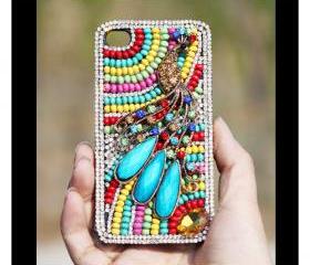 FREE WORLDWIDE SHIPPING iPhone 5 case Swarovski Rhinestone Crystals beads Peacock Cover
