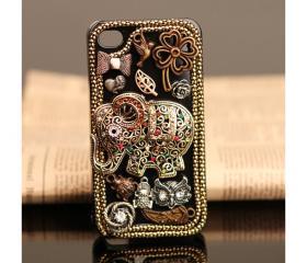 FREE WORLDWIDE SHIPPING iPhone 5 case vintage old style elephant Rhinestone Crystals Cover