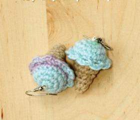 Crochet Ice Cream Cone Earrings PATTERN, SYMBOL DIAGRAM (pdf)
