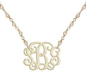 Monogram Necklace Pearl Beads Acrylic Necklace