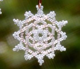 Pink Snowflake Ornament Christmas Ornament No. 1