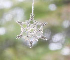 Silver Grey Snowflake Ornament No. 2