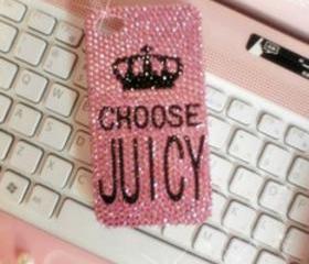 New Bling Sparkle Crystals Choose Juicy Pink iPhone 4/4S Case