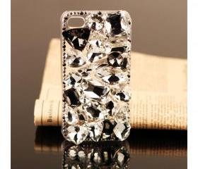  FREE SHIPPING iPhone 4S 4G clear rhinestones case bling swarovski crystals protective Cover 