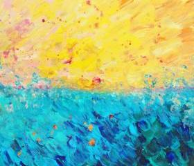 Stunning Painting The Divide FREE SHIPPING 16 x 20 Large Abstract Acrylic Artwork, Modern Decor Perfect Christmas Gift Autumn Art