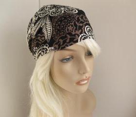 Bohemian Headband Women's Boho Head Wrap Black White Grey Taupe Floral Hair Bandana Michael Miller Fabric Autumn Fall Fashion Style