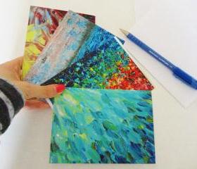 PRE-CHRISTMAS CLEARANCE - Mixed Grab Bag 4 Fine Art Greeting Cards Random Stocking Stuffer Value Quality Beautiful Stationery Special Sale