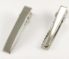  25pcs 55mm Silver plated Alligator hair clip with Teeth C35