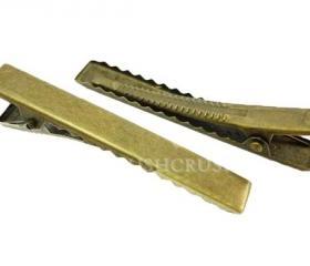  25pcs 55mm Antique BRASS plated Alligator hair clip with Teeth C40