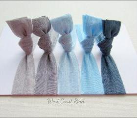 Elastic Hair Ties - Set of 5 - West Coast Rain Collection - Mane Accessory