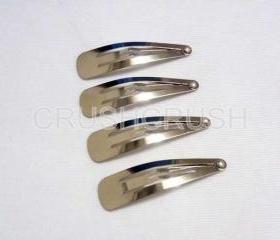  50pcs 48 mm Silver Steel Tone snap hair clip C10