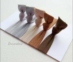 Elastic Hair Ties - Set of 5 - Brownstone Collection - Mane Accessory