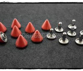  15pcs 8mm Pink Cone SPIKES RIVETS Studs Dog Collar Leather Craft RV895