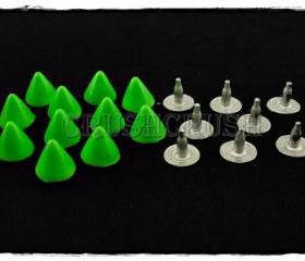  15pcs 8mm Hot Green Cone SPIKES RIVETS Studs Dog Collar Leather Craft RV895