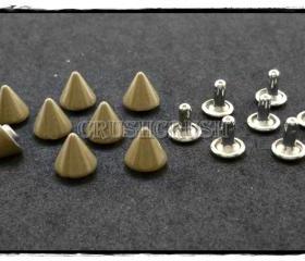  15pcs 8mm Brown Cone SPIKES RIVETS Studs Dog Collar Leather Craft RV895