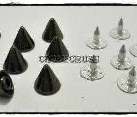  15pcs 10mm Gunmetal Cone SPIKES RIVETS Studs Dog Collar Leather Craft RV898