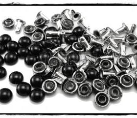  50pcs Black Domed Rivets Rapid Stud RV166
