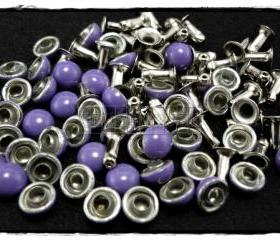 50pcs 6mm Purple Domed Rivets Rapid Stud RV196