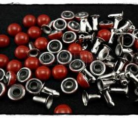  50pcs 6mm Red Domed Rivets Rapid Stud RV1126