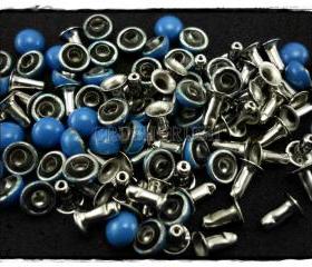  50pcs 6mm Blue Domed Rivets Rapid Stud RV1156