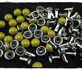  50Set 6mm Green Dome Rivets Leather RV1176
