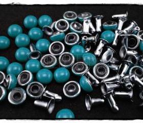  50Set 6mm BlueTurquoise Dome Rivets Leather RV1206