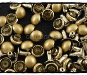  50pcs 6mm Matt Gold Domed Rivets Rapid Stud RV1216