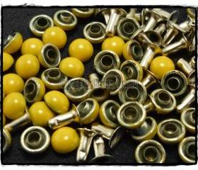  50pcs 6mm Yellow Domed Rivets Rapid Stud RV1226