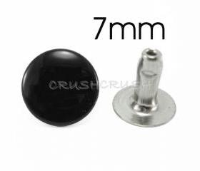  100pcs 7mm BLACK Color Rivets Round Single Cap Jean Buttons RV267