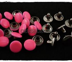 50pcs 9mm Shocking Pink Round RIVETS Speedy Rivets RV289