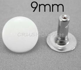  50pcs 23/64' (9mm) White Color Rivets Round Single Cap Jean Buttons RV259