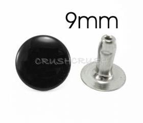  50pcs 23/64' (9mm) BLACK Color Rivets Round Single Cap Jean Buttons RV269