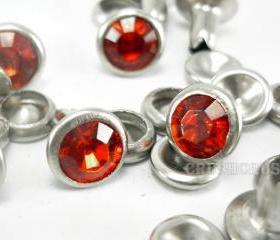  40Set 8mm RED Synthetic Crystal RIVETS Rhinestone RV638