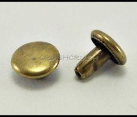  DOUBLE CAP -- 100x5mm Brass Round Rivets Studs RV225B