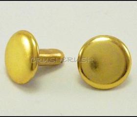  DOUBLE CAP -- 100pcs 7mm Gold Round Rivets Studs RV237B