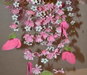 Ladybugs in Springtime (Pink/Green Flower Mobile) 