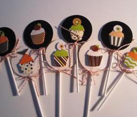 Set of 8 Halloween Cupcake Picks