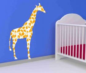 Giraffe Wall Decal with Paisley pattern for Nursery