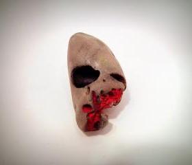 Skeleton Skull Veined Gothic Gorey Hand Painted Rocks One of a Kind