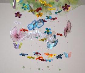 Butterfly Garden Mobile (Butterflies/Flowers)