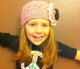 Crochet Flower Hat and Fingerless Glove Set