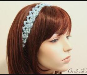 Aqua Headband Crochet Hair Tie