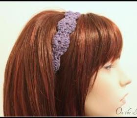 Dusty Purple Crochet Headband Hair Tie