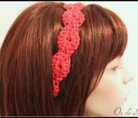 Crochet Headband Orange Hair Tie