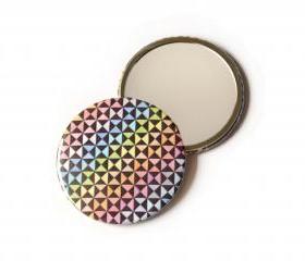 Rainbow pocket mirror, optical abstract contemporary art
