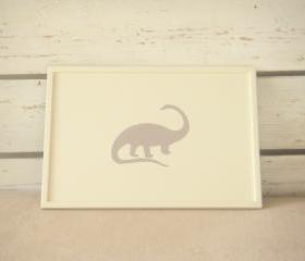 Lap Desk or Laptop bord, desk, tray with Pillow- Hand painted Dino - on Desk - Custom Order