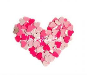 100 little hearts punches in pink shades