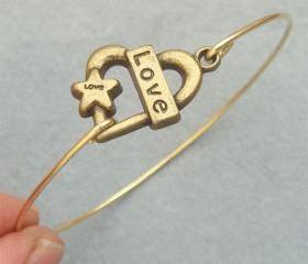 Love Heart Bangle Bracelet